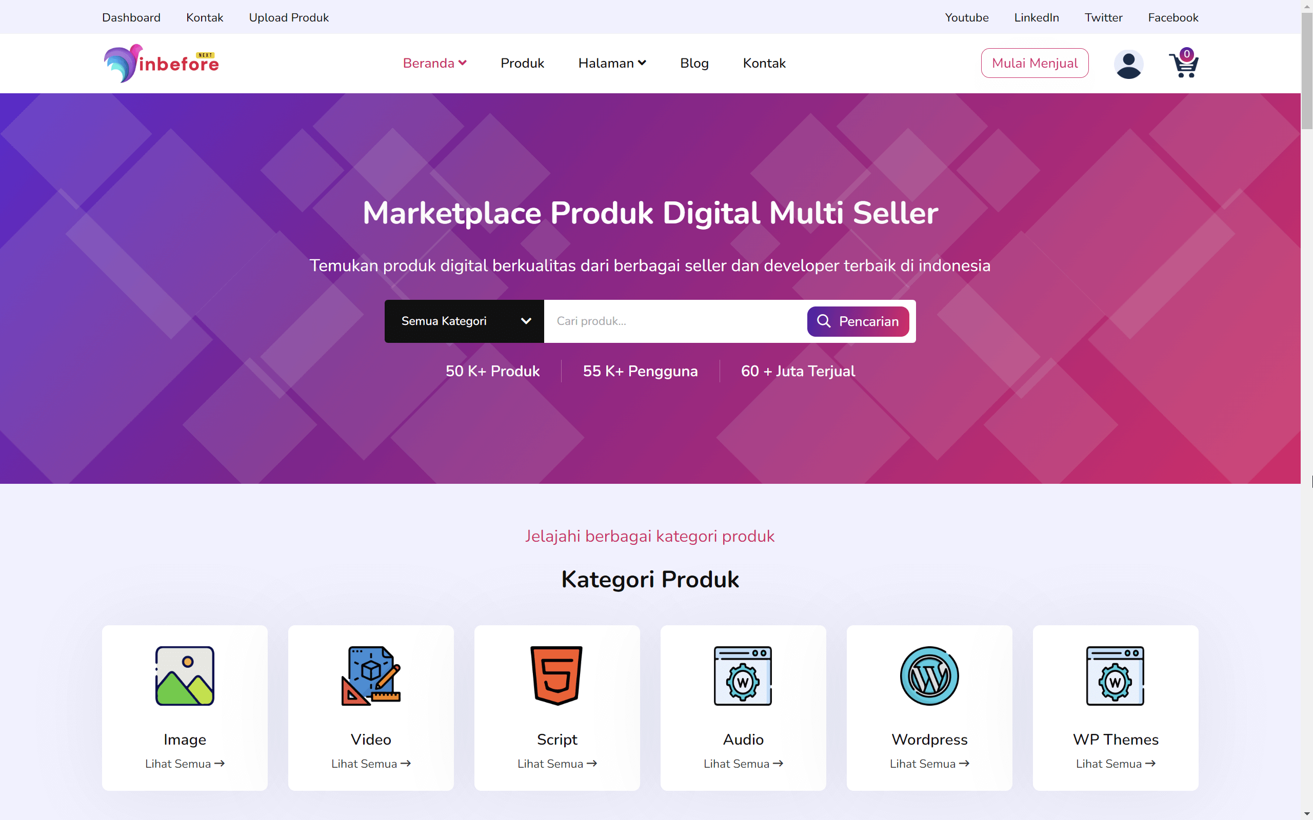 Web Marketplace & Toko Online Produk Digital (Digimart)